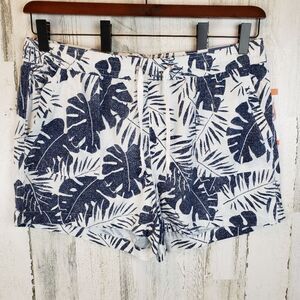 Nautica Linen Tropical Floral Shorts Sz XXL